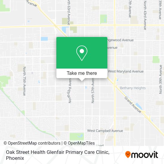 Mapa de Oak Street Health Glenfair Primary Care Clinic