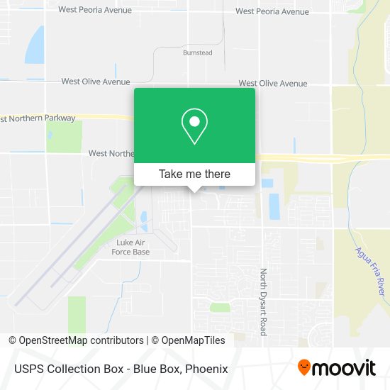 Mapa de USPS Collection Box - Blue Box