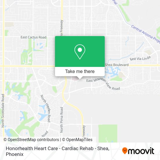 Honorhealth Heart Care - Cardiac Rehab - Shea map