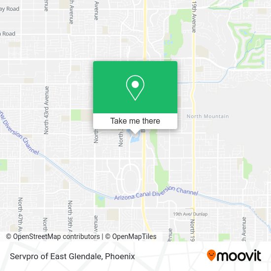 Servpro of East Glendale map