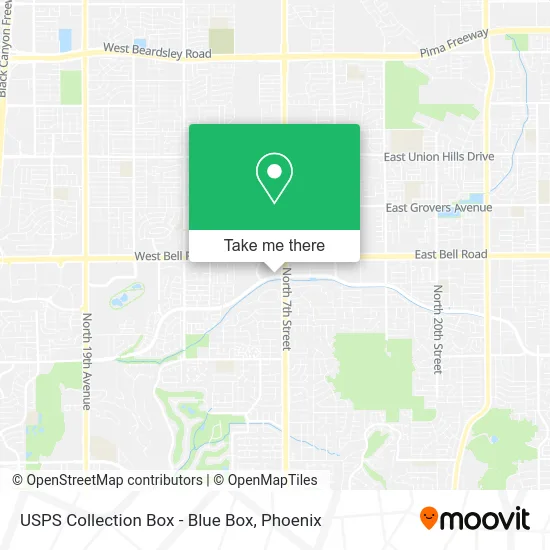 Mapa de USPS Collection Box - Blue Box
