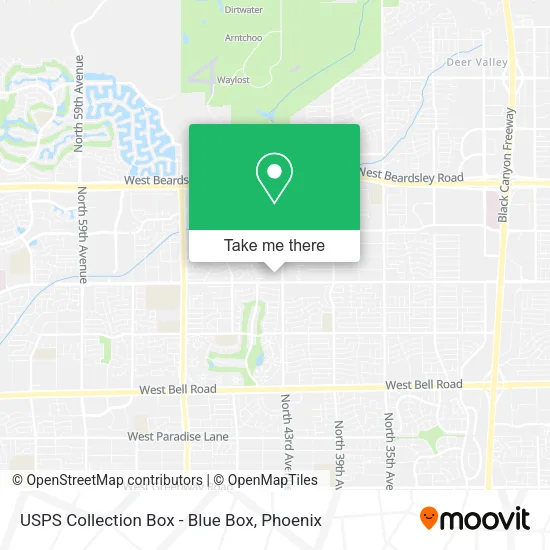 Mapa de USPS Collection Box - Blue Box