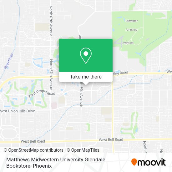 Mapa de Matthews Midwestern University Glendale Bookstore