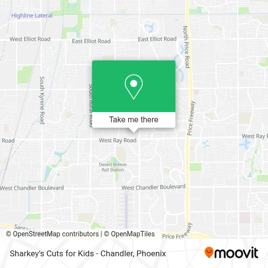 Sharkey's Cuts for Kids - Chandler map