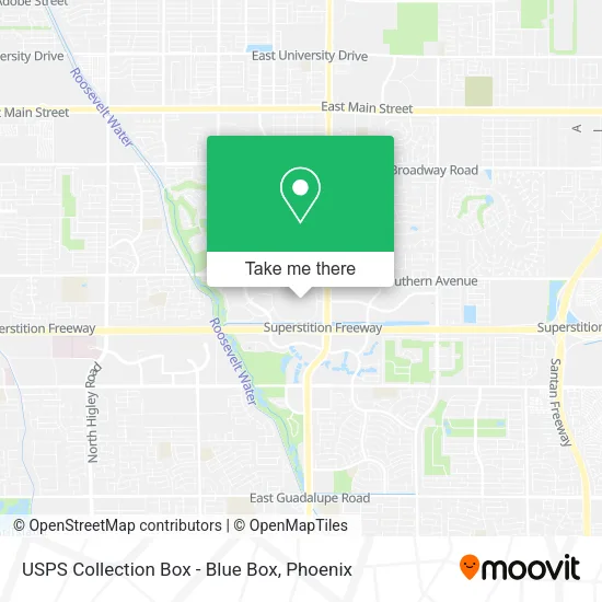 Mapa de USPS Collection Box - Blue Box