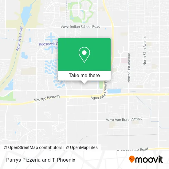 Parrys Pizzeria and T map