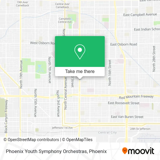 Phoenix Youth Symphony Orchestras map