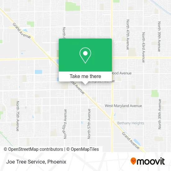 Joe Tree Service map