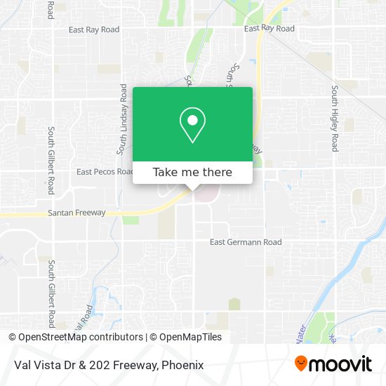 Val Vista Dr & 202 Freeway map