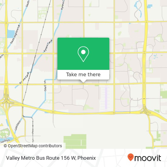 Mapa de Valley Metro Bus Route 156 W