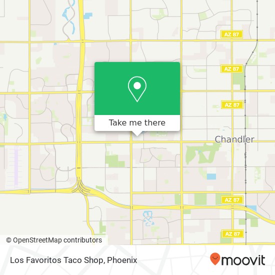 Mapa de Los Favoritos Taco Shop