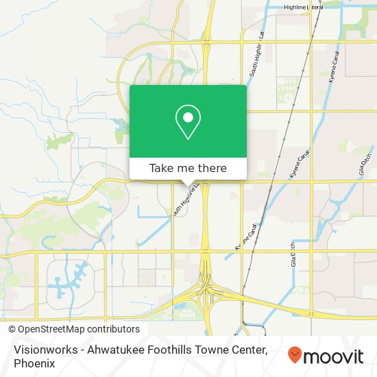 Visionworks - Ahwatukee Foothills Towne Center map