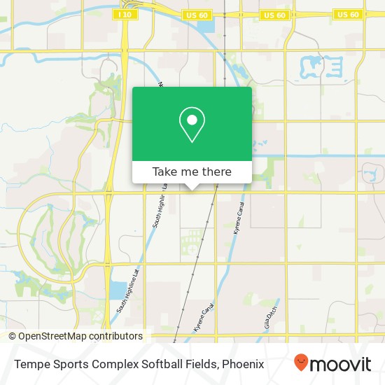 Tempe Sports Complex Softball Fields map