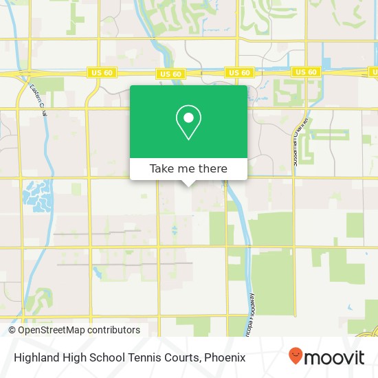 Highland High School Tennis Courts map