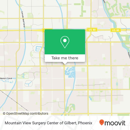 Mapa de Mountain View Surgery Center of Gilbert