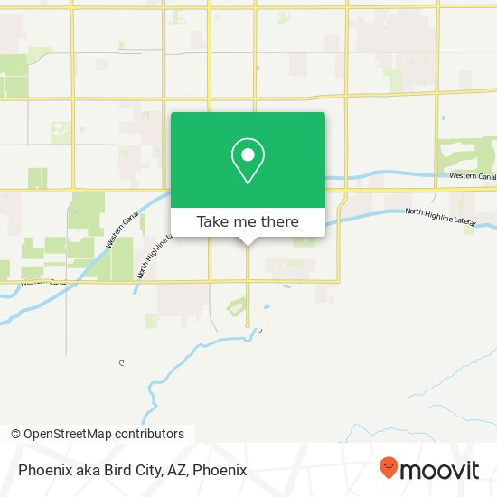 Mapa de Phoenix aka Bird City, AZ