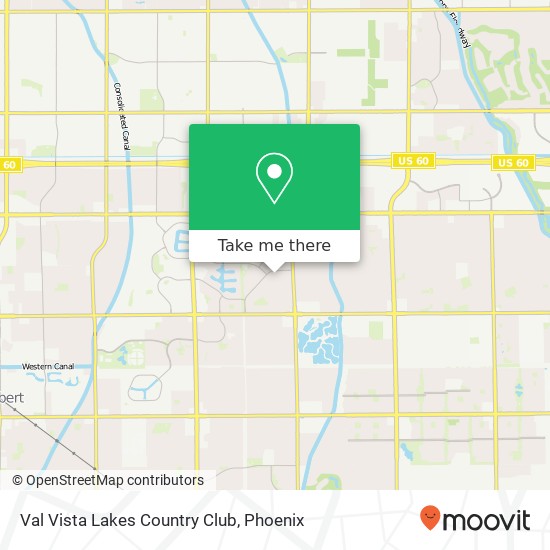 Val Vista Lakes Country Club map