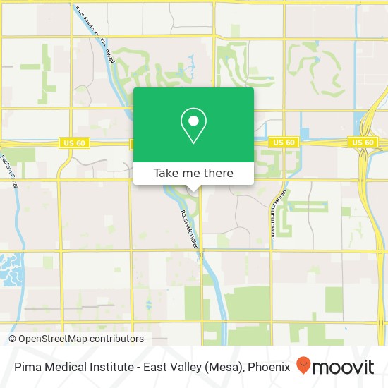 Mapa de Pima Medical Institute - East Valley (Mesa)