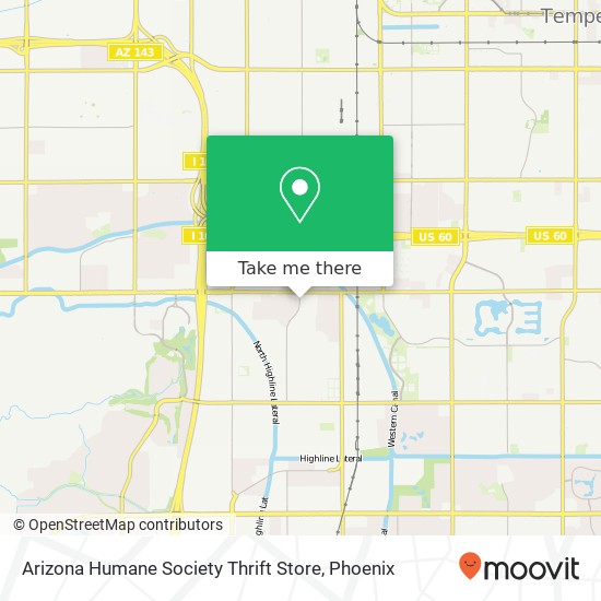 Mapa de Arizona Humane Society Thrift Store