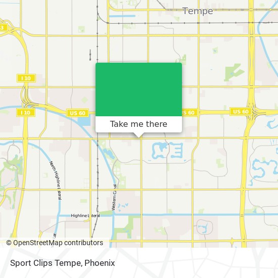 Sport Clips Tempe map