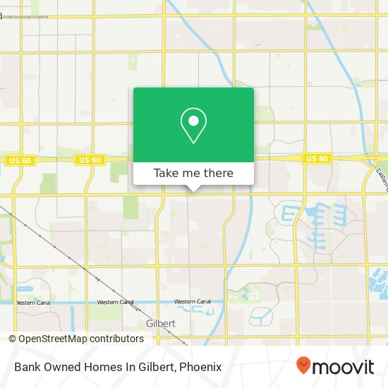 Bank Owned Homes In Gilbert map