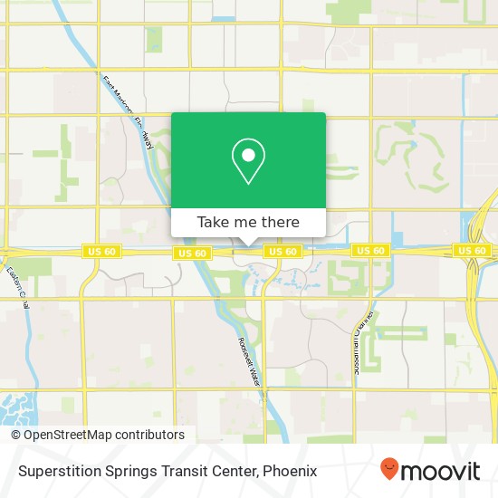 Mapa de Superstition Springs Transit Center