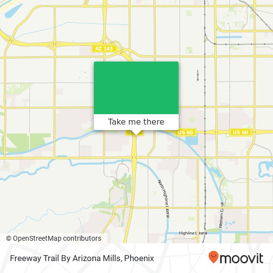 Freeway Trail By Arizona Mills map