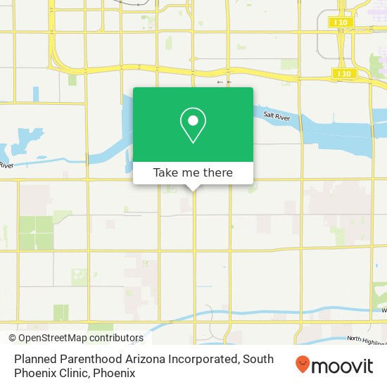 Mapa de Planned Parenthood Arizona Incorporated, South Phoenix Clinic