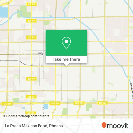 La Presa Mexican Food map