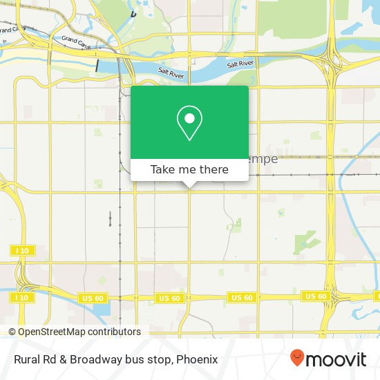 Rural Rd & Broadway bus stop map