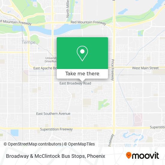 Broadway & McClintock Bus Stops map