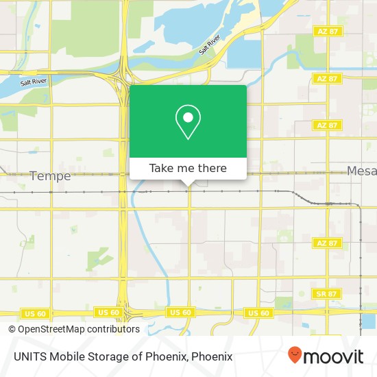 UNITS Mobile Storage of Phoenix map