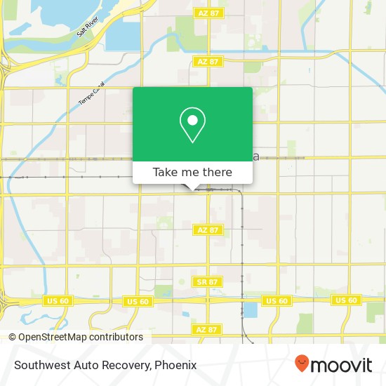 Southwest Auto Recovery map