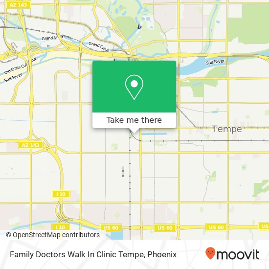 Family Doctors Walk In Clinic Tempe map