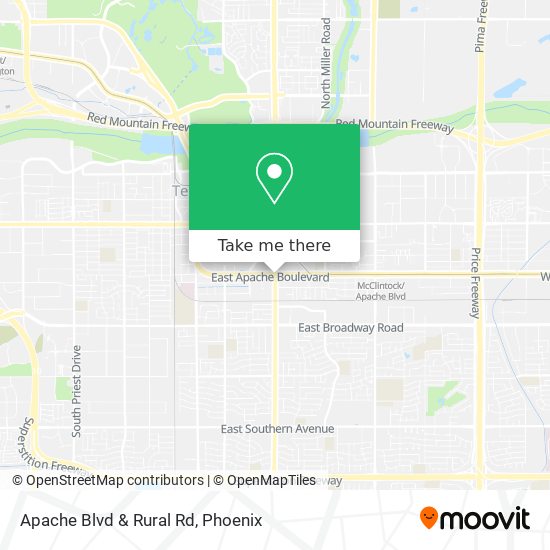 Apache Blvd & Rural Rd map