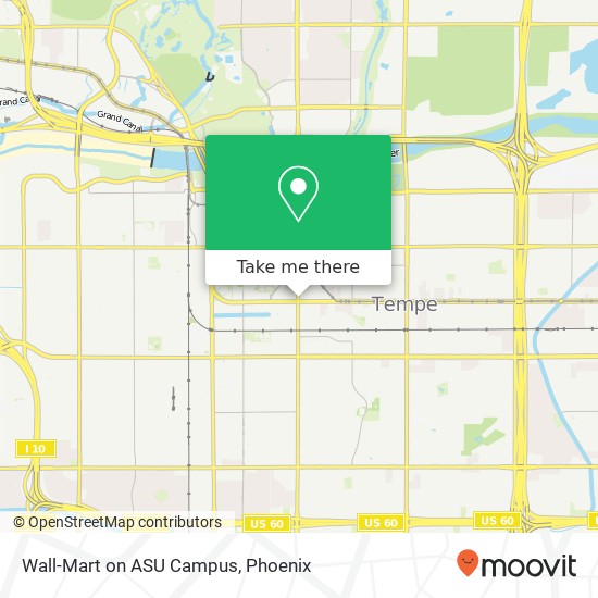 Mapa de Wall-Mart on ASU Campus