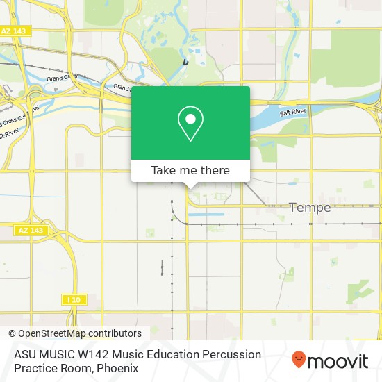 ASU MUSIC W142 Music Education Percussion Practice Room map