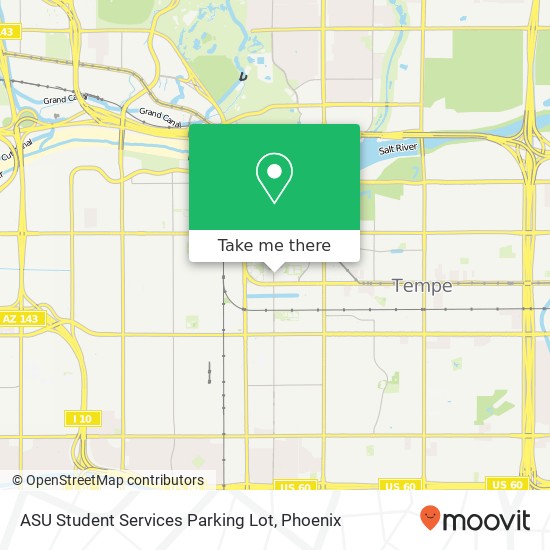 ASU Student Services Parking Lot map