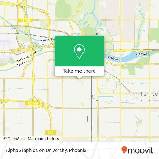 AlphaGraphics on University map