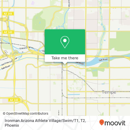 Mapa de Ironman Arizona Athlete Village / Swim / T1, T2