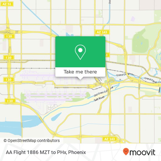 Mapa de AA Flight 1886 MZT to PHx