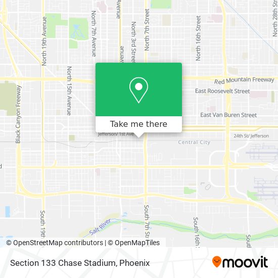 Section 133 Chase Stadium map