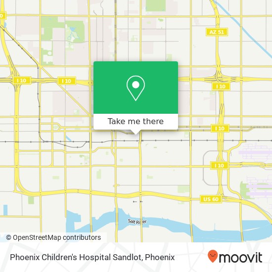 Mapa de Phoenix Children's Hospital Sandlot