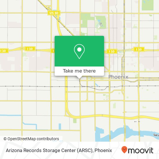 Mapa de Arizona Records Storage Center (ARSC)