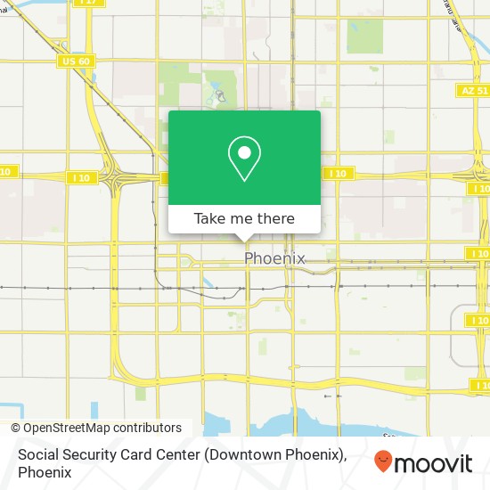 Social Security Card Center (Downtown Phoenix) map