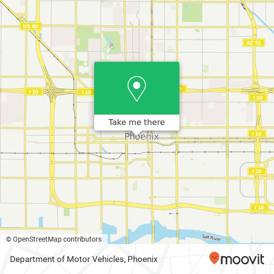 Department of Motor Vehicles map