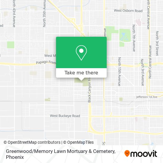 Greenwood / Memory Lawn Mortuary & Cemetery map