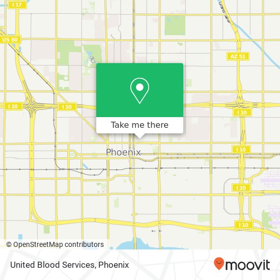 Mapa de United Blood Services