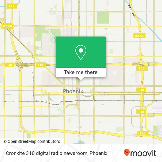 Mapa de Cronkite 310 digital radio newsroom