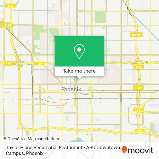 Taylor Place Residential Restaurant - ASU Downtown Campus map